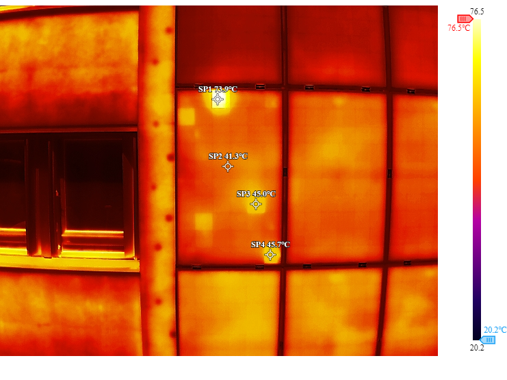 image de panneau solaire par caméra thermique sur drone