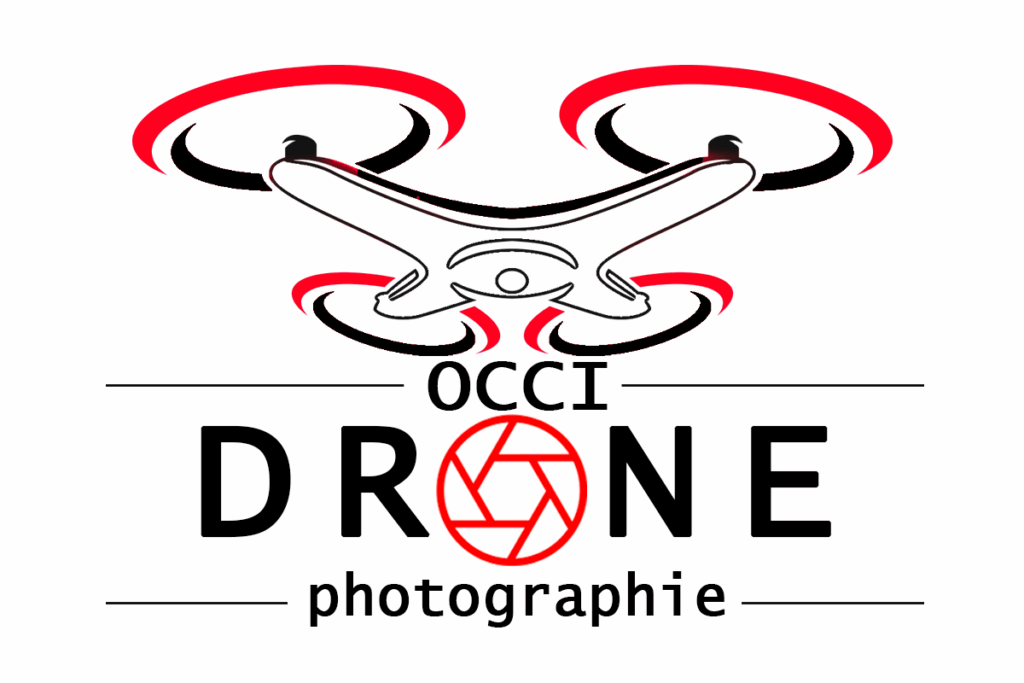 drone schématisé avec un diaphragme d'appareil photo dans le O de Drone