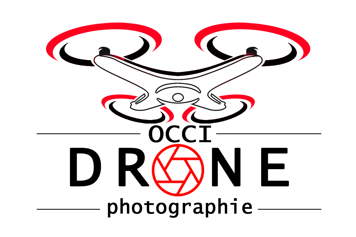 drone schématisé avec un diaphragme d'appareil photo dans le O de Drone