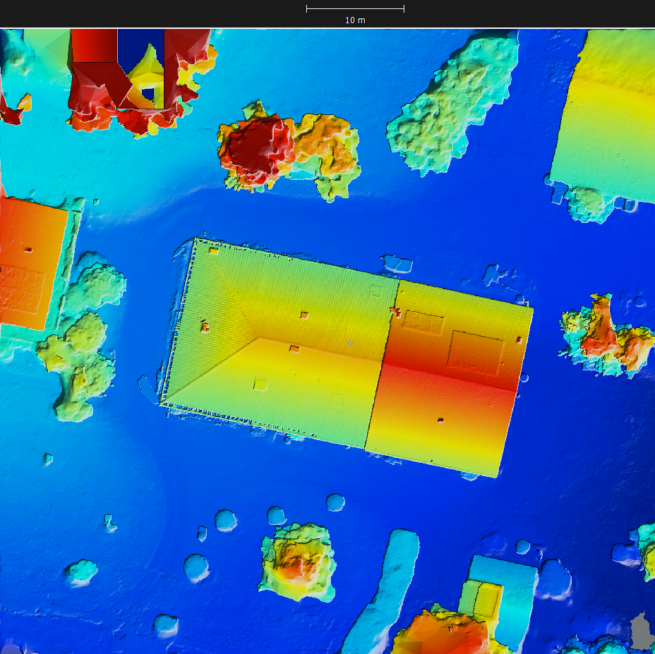 modele numérique de surface les couleurs représentent les différences de niveaux